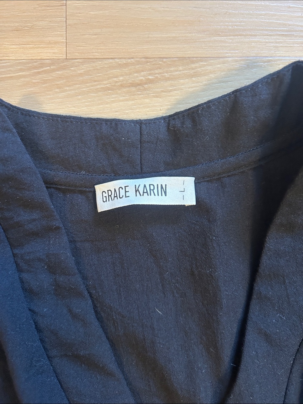 Grace Karin Black Midi Dress with Smocked Waist - Picture 2 of 4